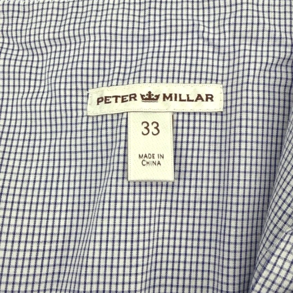 Peter Millar Pants Mens 33x35.5 Gray Poly Cotton SLIM‎ Flat Front MF16B17 NEW